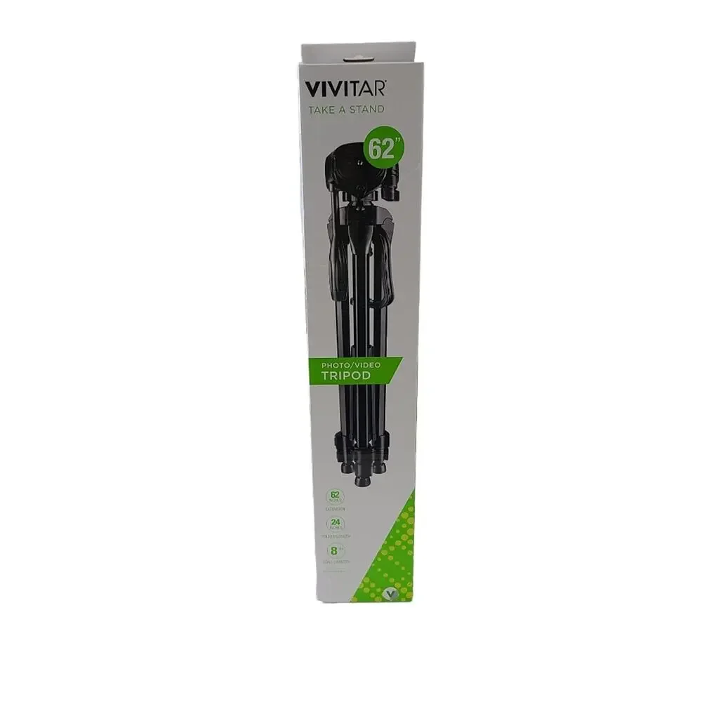 Vivitar Tripod Black  Camera 62 Inch  3 Way Fluid Pan Head with Bubble Level